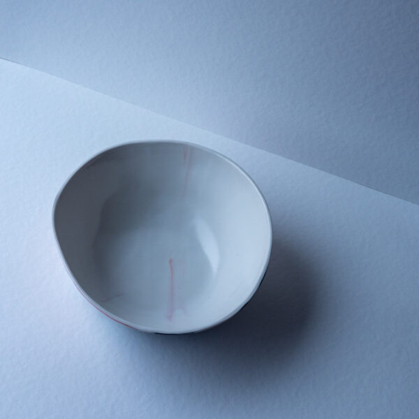 Swirling Pink and Black Studio Bowl 04