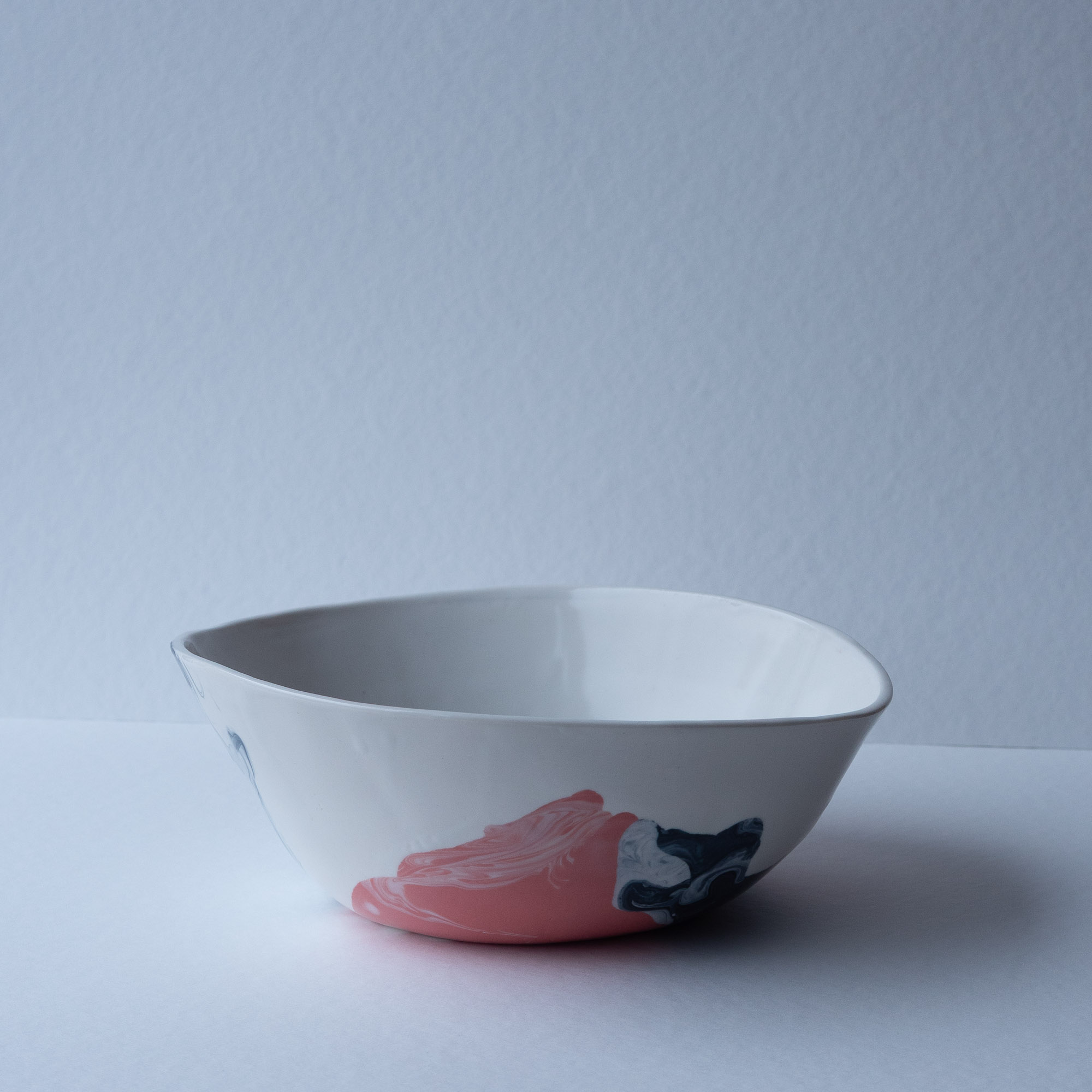 Swirling Pink and Black Studio Bowl 04 - Image 3