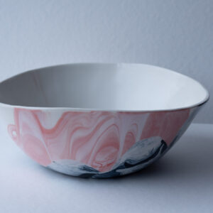 Swirling Pink and Black Studio Bowl 04 - Image 5