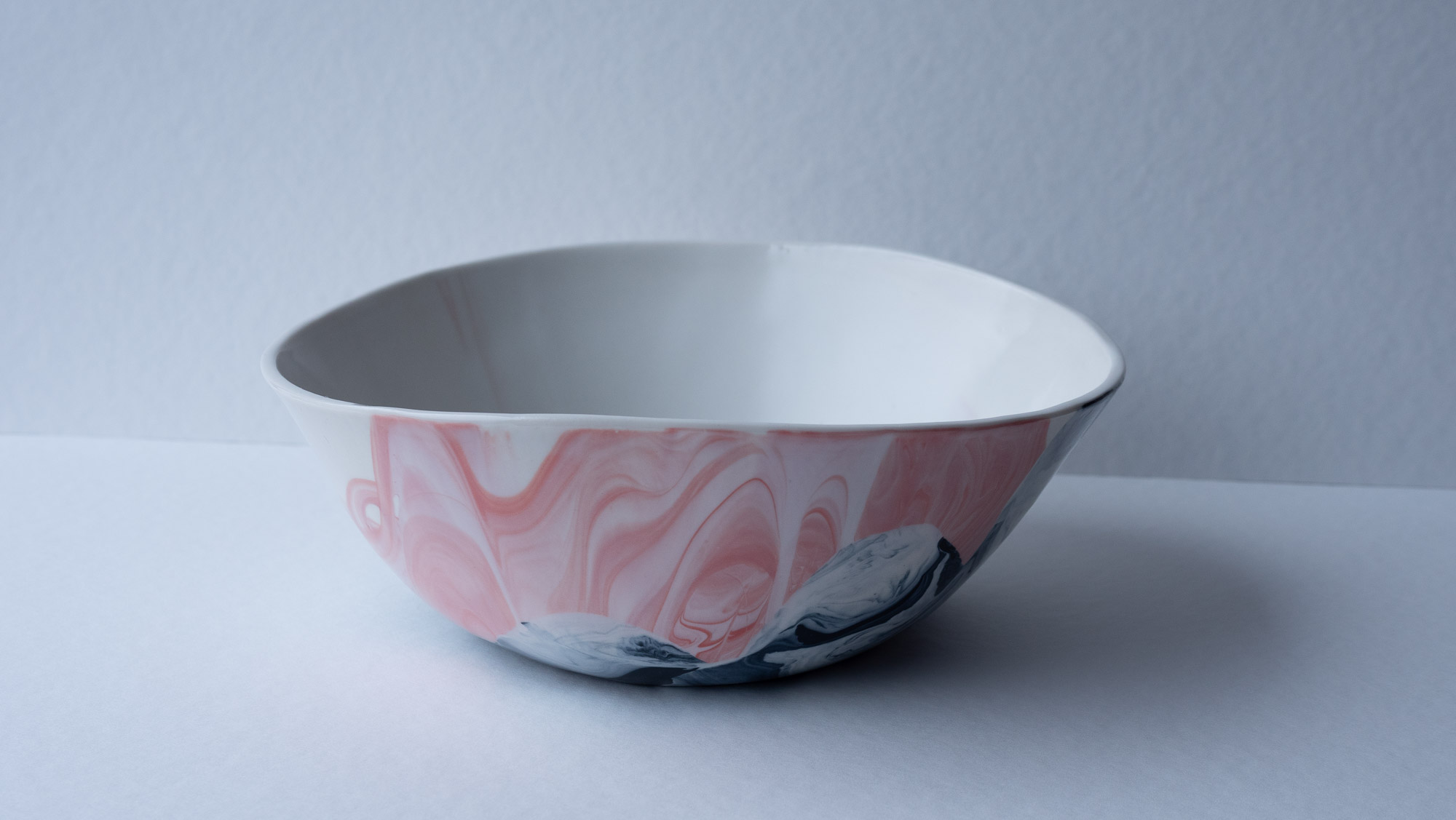 Swirling Pink and Black Studio Bowl 04 - Image 5