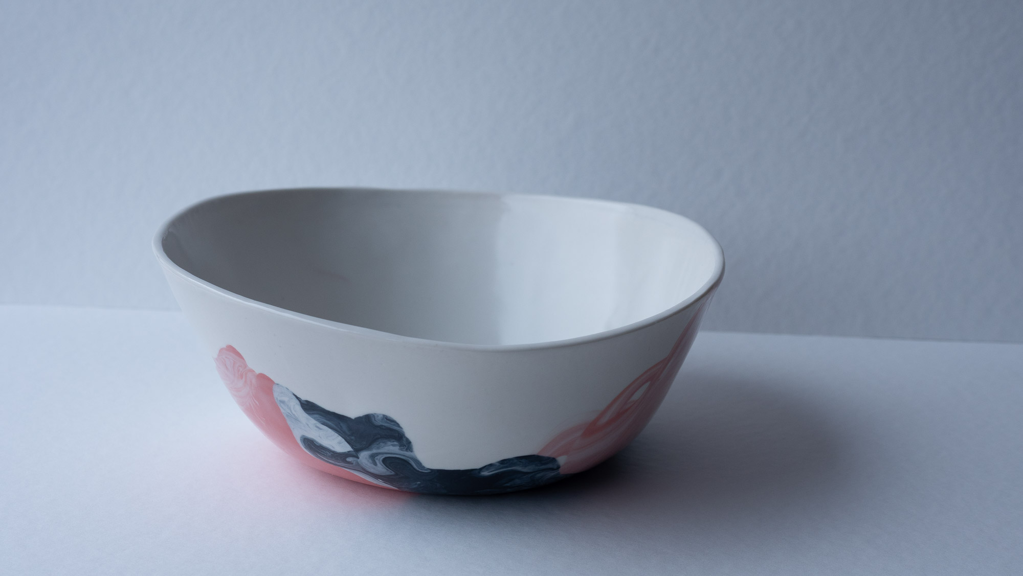 Swirling Pink and Black Studio Bowl 04 - Image 6