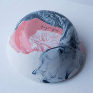 Swirling Pink and Black Studio Bowl 04 - Image 7