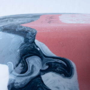 Swirling Pink and Black Studio Bowl 04 - Image 8