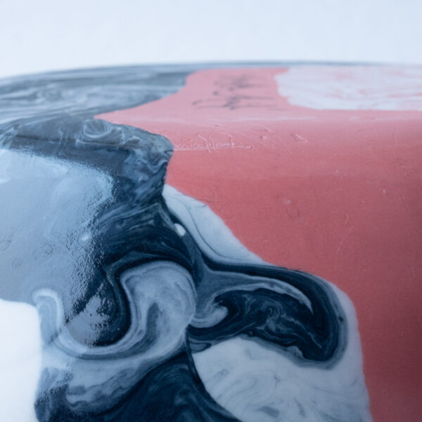 Swirling Pink and Black Studio Bowl 04