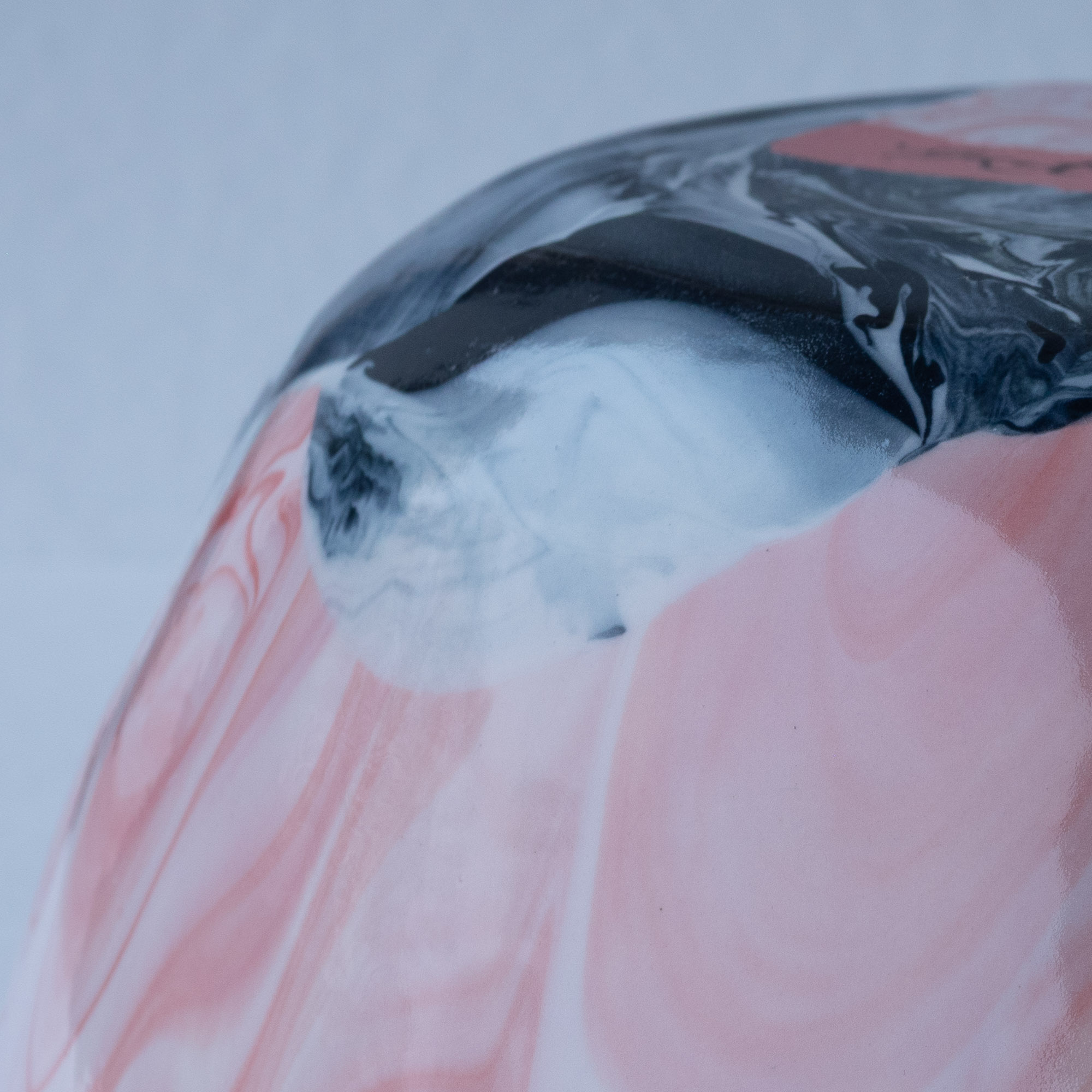 Swirling Pink and Black Studio Bowl 04 - Image 9